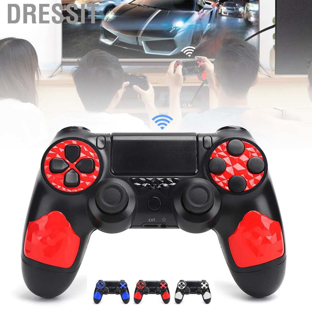 Dressit Wireless Game Controller Ergonomic Gamepad Joystick Replacement for PS4 Console