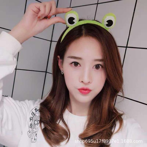 Băng Đô Bờm Cài Tóc Hình Ếch Xanh Mắt Lồi Ngộ Nghĩnh Xinh Xắn Băng Đô Rửa Mặt Cute Ếch Dành Cho Nữ