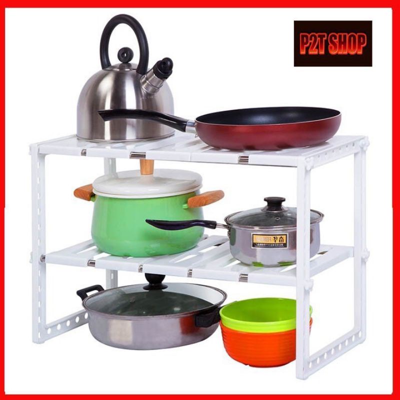 Kệ 2 tầng để gầm bếp đa năng tiết kiệm diện tích