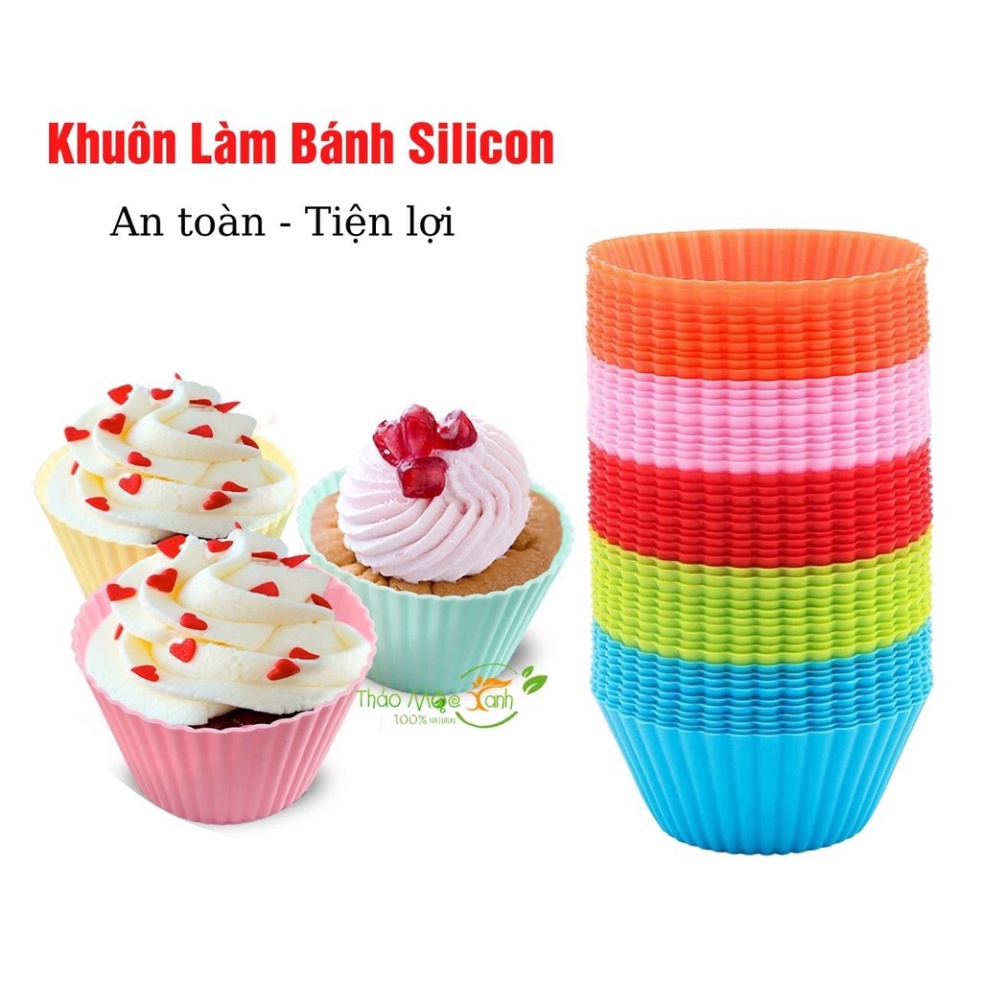 Khuôn làm bánh bằng SiliconFREESHIPKhuôn Bánh Muffin Đường Kính 7cm