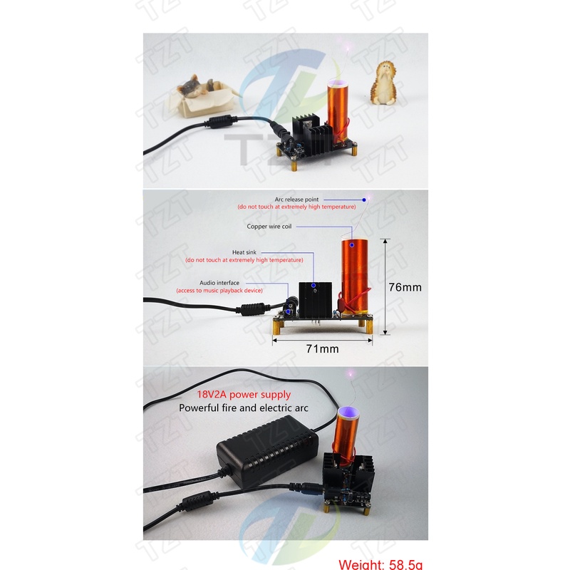 1 Bộ Cuộn Dây Tesla Mini 15W Tự Làm Loa Tesla Không Dây Tesla DC 15-24V