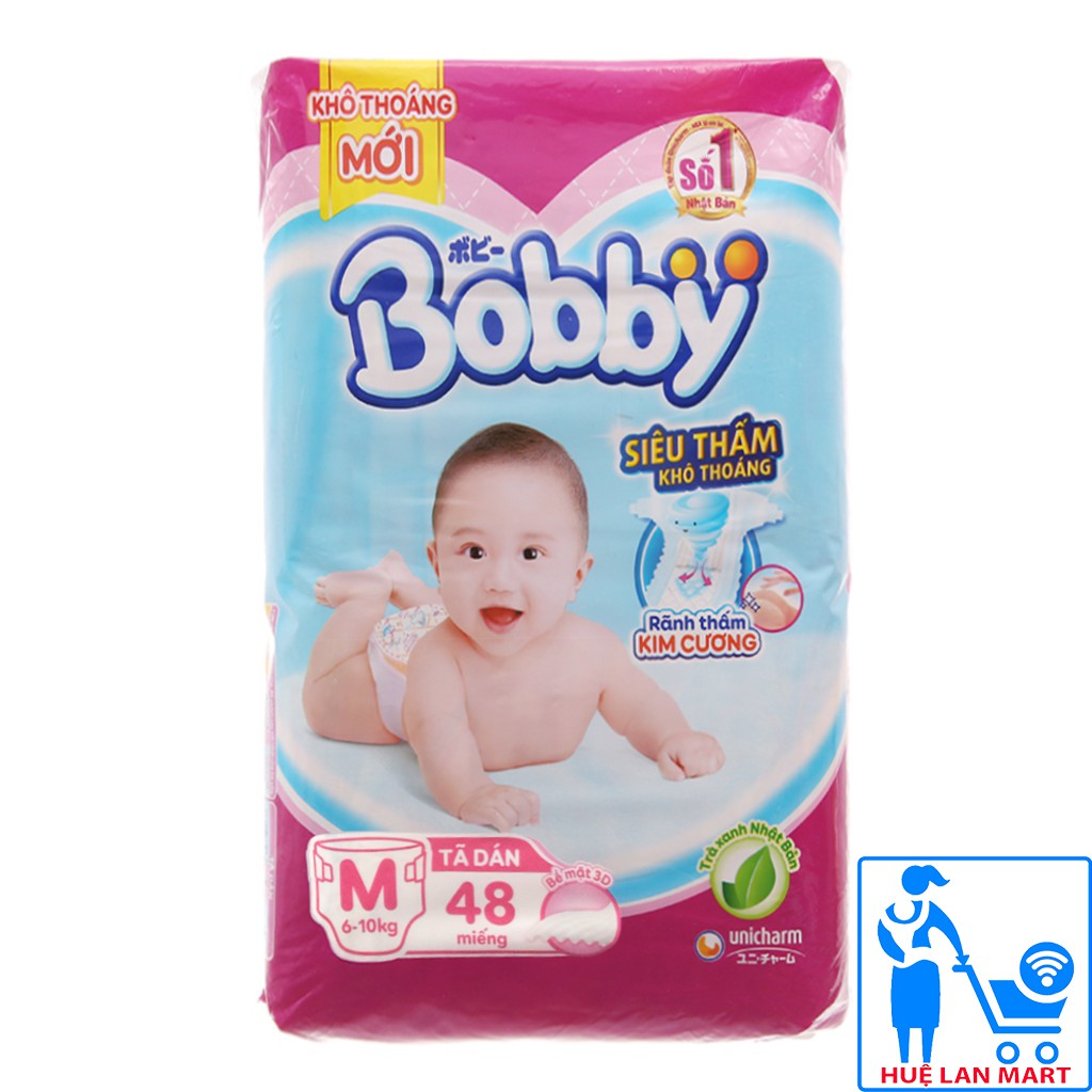[CHÍNH HÃNG] Bỉm - Tã Dán Bobby Size M6 (Cho bé 6-10kg)