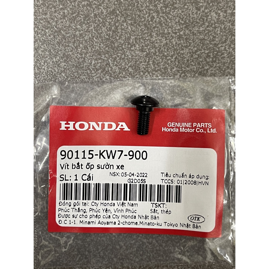 Ốc bắt ốp trung tâm và cánh bửng trong với mặt nạ thông gió xe Future Neo Future X hàng chính hãng 90115KW7900