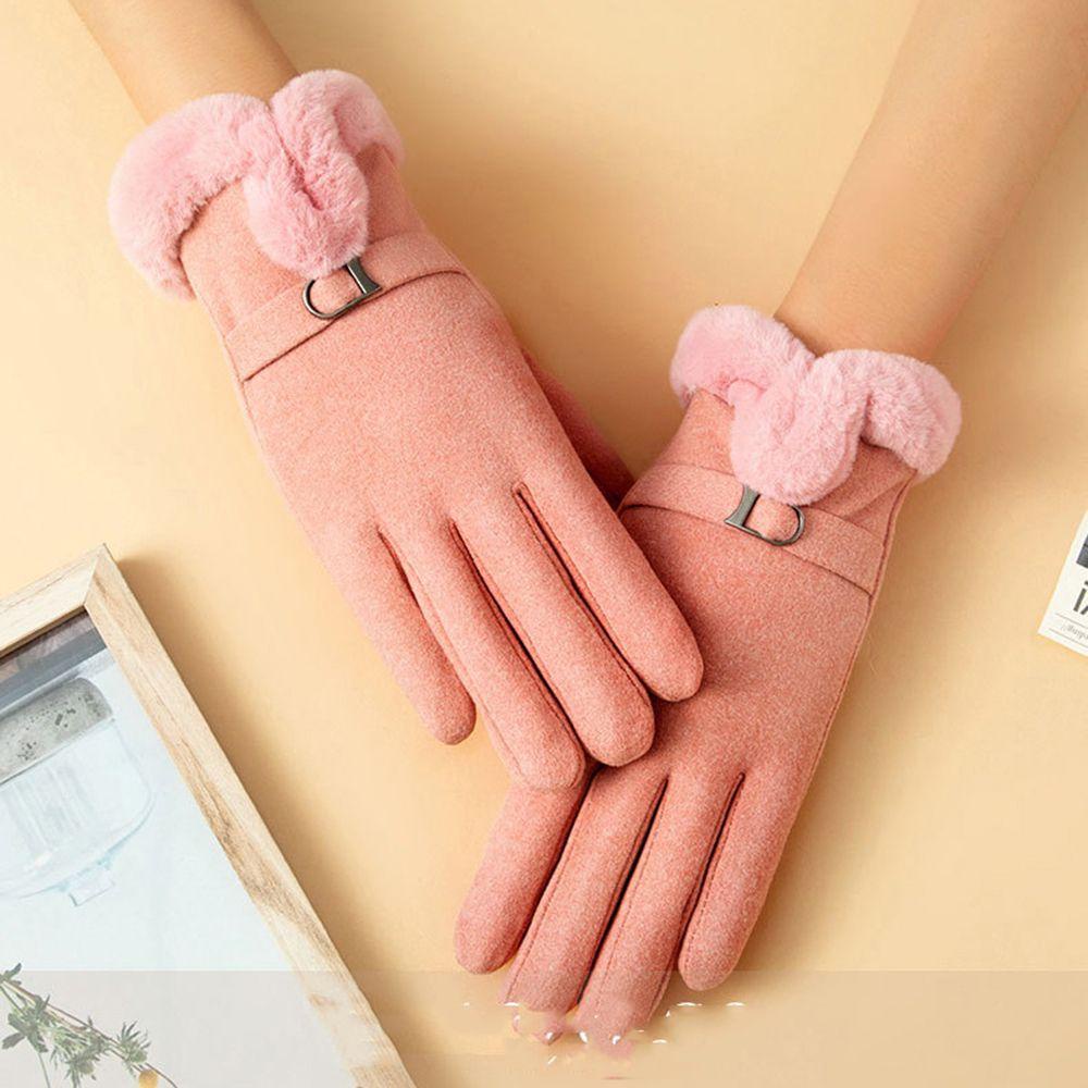 Đôi Găng Tay Da Lộn WMES15H Giữ Ấm Chống Trượt Có Thể Chạm Cảm Ứng Dễ Thương