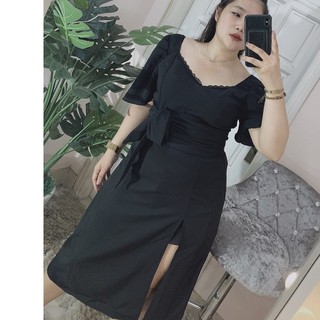 BIG SIZE - Chân váy xẻ, dáng dài, có quần phía trong