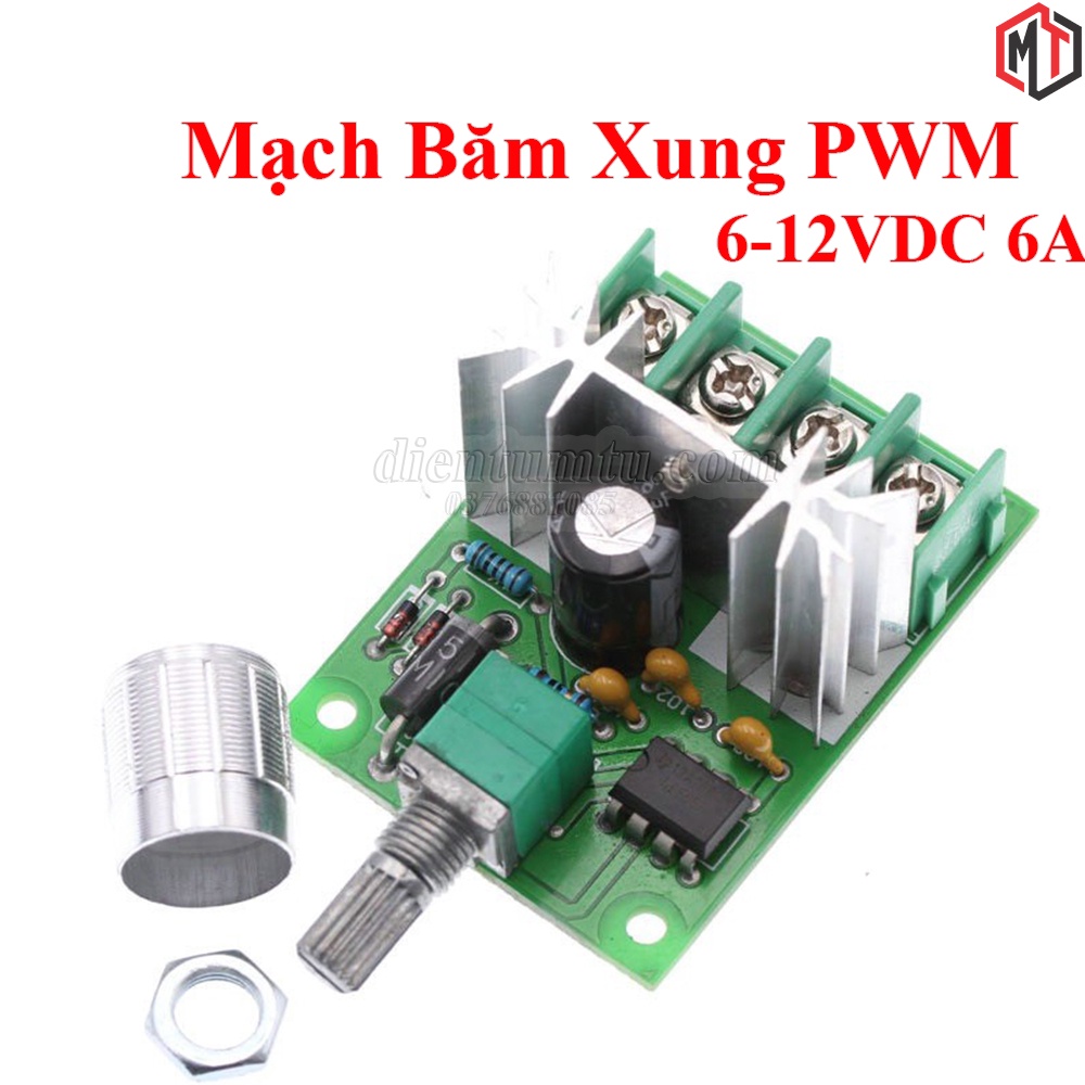 Mạch điều khiển tốc độ động cơ DC PWM 6V - 12V 6A (Mạch Băm Xung PWM)