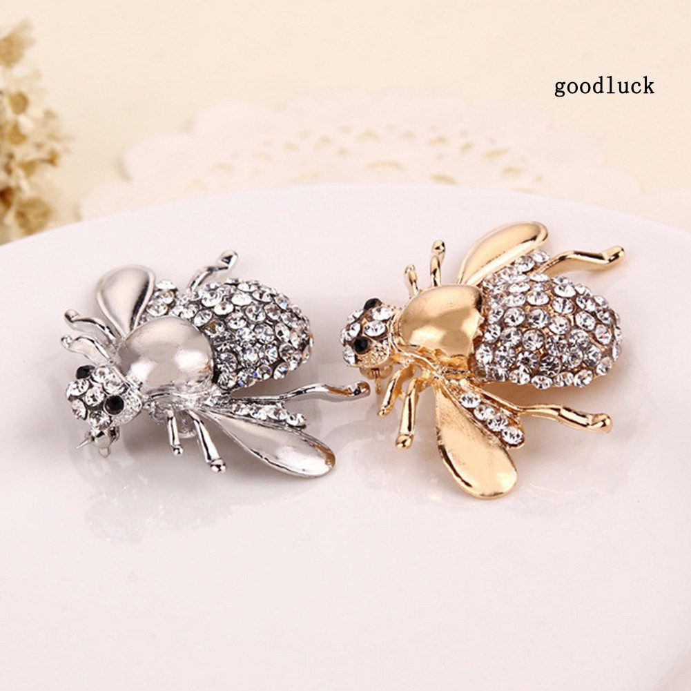 Ghim cài áo hình chú ong đính kim cương giả thời trang cho nữ