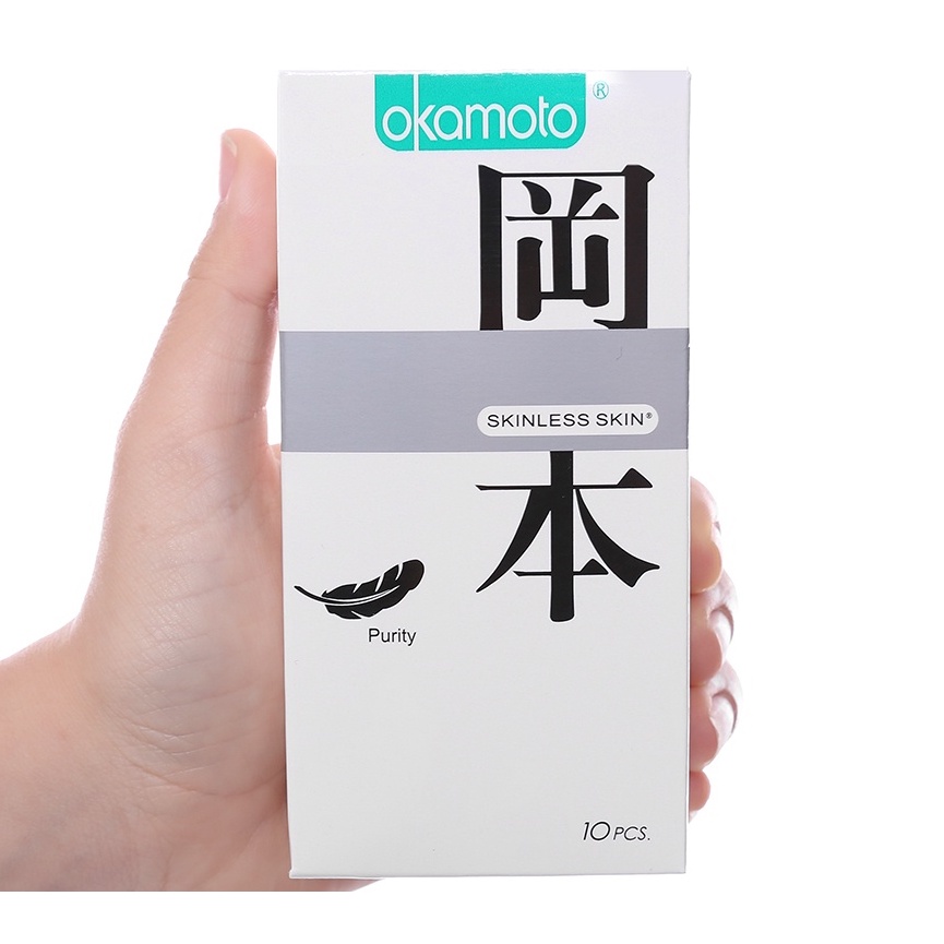 Bao cao su Okamoto siêu mỏng hàng chính hãng hương Vanilla hộp 10 chiếc Nakisa an toàn chất lượng
