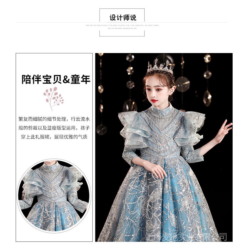 Đầm Công Chúa Họa Tiết Hoa Phong Cách Phương Tây Thời Trang Cho Bé Gái