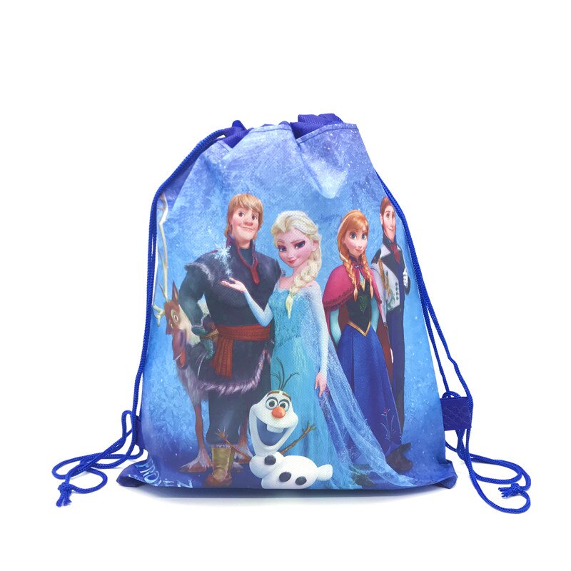 DISNEY 1 Túi Dây Rút Bằng Vải Không Dệt In Hình Phim Frozen Và Elsa