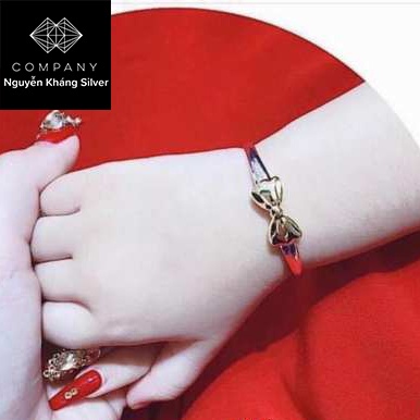 LẮC TAY BẠC ĐẸP HÌNH NƠ CHO BÉ GÁI, BẠC 999, BẠC NGUYỄN KHÁNG