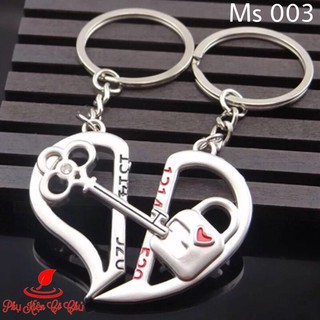 Móc Khóa Cặp Cho Tình Yêu Mảnh Ghép Trái Tim- MS003