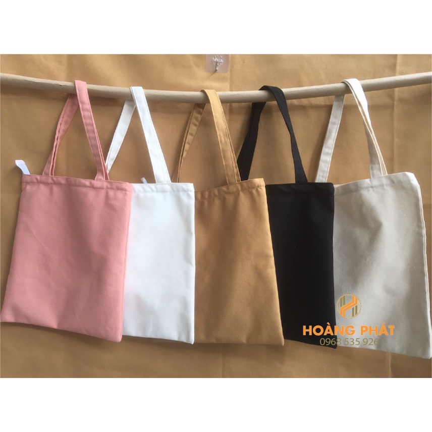 Combo túi vải bố, túi canvas - 20 trắng có khóa+ 80 mộc có khóa + 25 đen có khóa