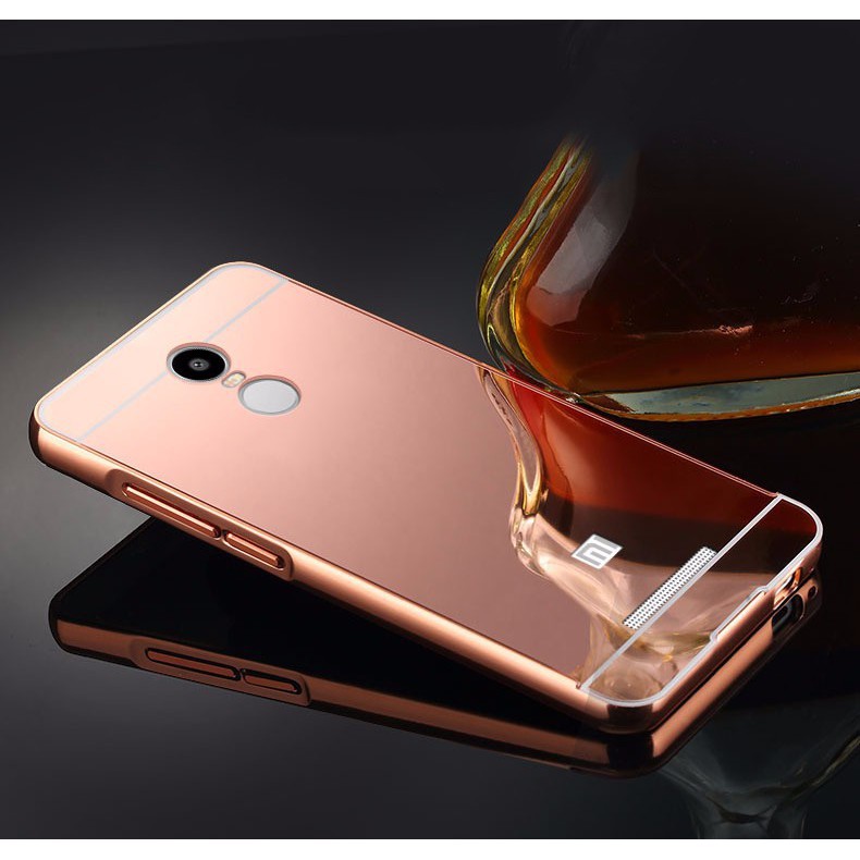 Ốp lưng viền kim loại lưng gương bóng cho Xiaomi Redmi Note 3 Pro.