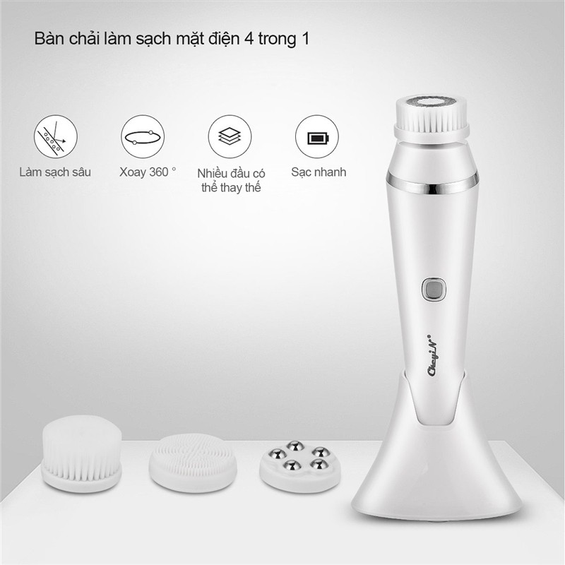 [Mã FMCGMALL - 8% đơn 250K] Máy rửa mặt CkeyiN 4 trong 1 làm sạch sâu không thấm nước | BigBuy360 - bigbuy360.vn