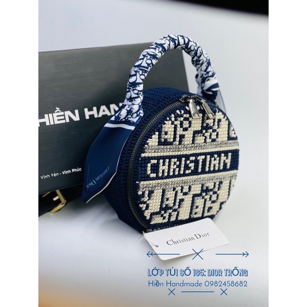 Túi Dior Trống Móc tay Handmade size 18cm