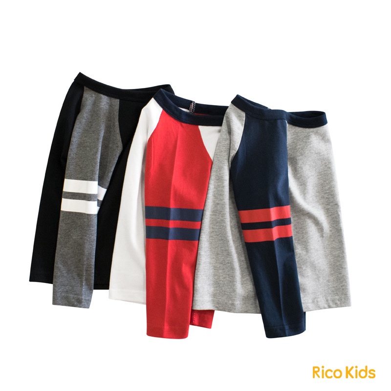 Áo bé trai dài tay cotton thu đông cho bé từ 10kg kiểu Raglan chính hãng 27Kids xuất Âu Mỹ mã 3045