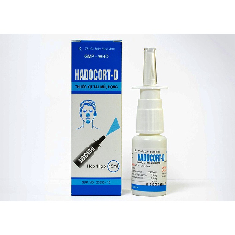 Xịt Tai Mũi Họng HADOCORT-D 15ml