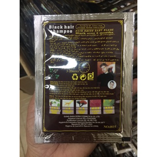 DẦU GỘI ĐEN TÓC BLACK HAIR SHAMPOO {lốc 10 hộp*2 gói.}