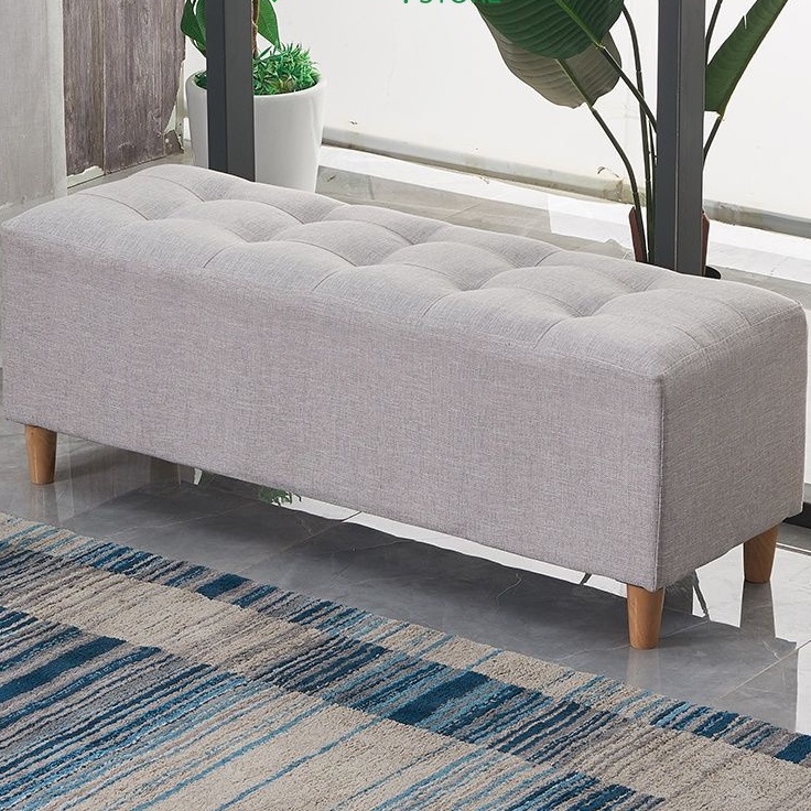 Ghế đôn dài chân gỗ phù hợp phòng khách, ngủ, shop quần áo IGA - GC10