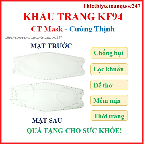 [Rẻ vô địch] Túi 10 Chiếc Khẩu Trang KF94 cường thịnh CT Mask - Cam Kết Chính hãng