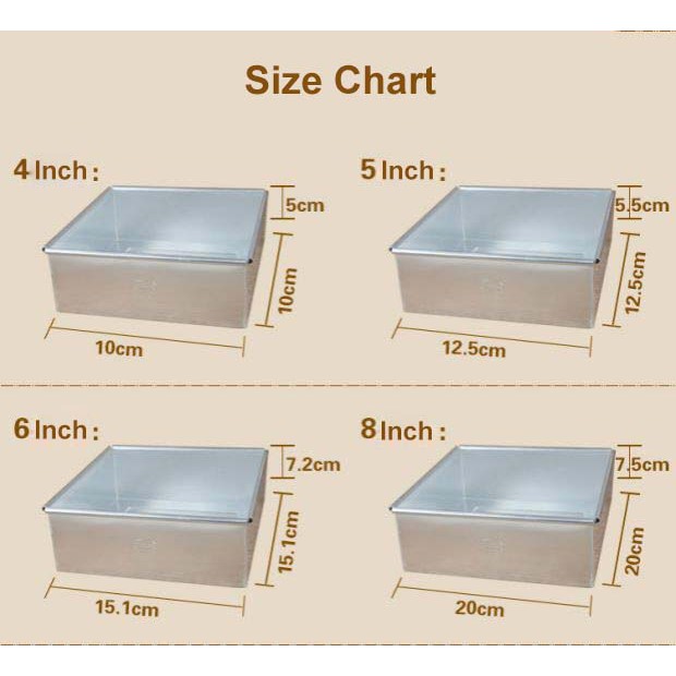 Khuôn làm bánh bằng nhôm hình vuông/tròn nhiều kích thước