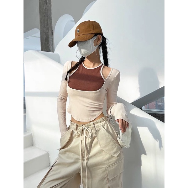 ÁO KIỂU YẾM KHOÉT MỚI TAY DÀI AY1