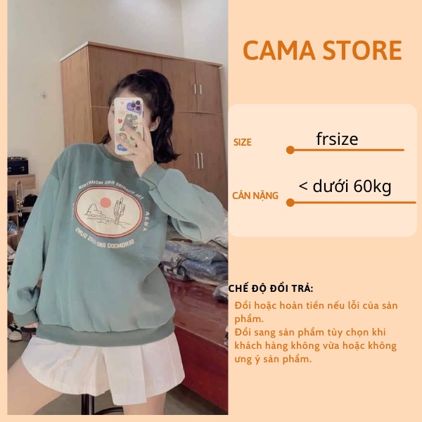 Áo Nỉ Sweater Nữ Form Rộng Vải Nỉ Bông Dày Dặn phong cách Ulzzang CAMASTORE AN21 | BigBuy360 - bigbuy360.vn