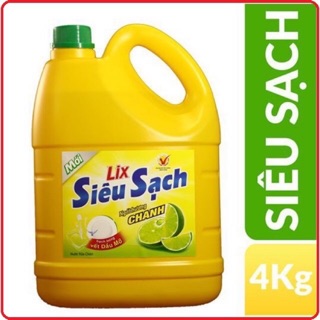 Nước rửa chén Lix Siêu sạch hương chanh 3,8kg
