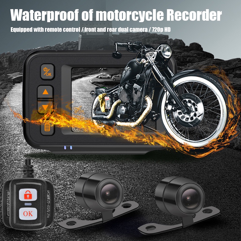 Ekleva camera Ghi Hình Trước Sau Chống Nước 720p hd Cho Xe Mô Tô dvr dash dvr