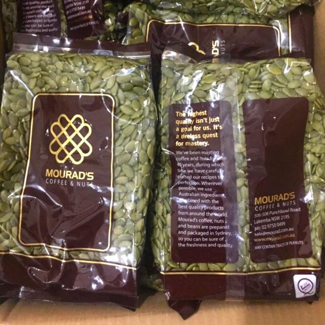 [Chính hãng] Nhân Hạt bí xanh đã tách vỏ Mourad's Úc béo giòn túi 500G ăn kiêng, giảm cân, ăn vặt dùng làm granola