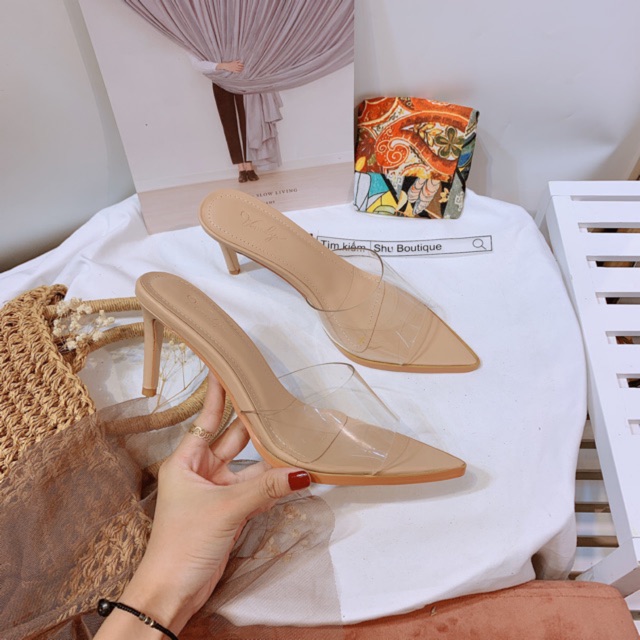 Giày Gót Nhọn-Guốc quai trong Vimily gót nhọn