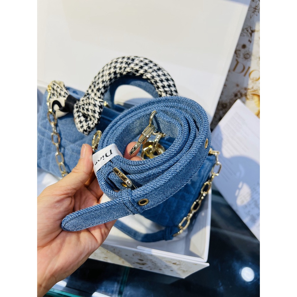 Túi Xách Di.or La.dy Size 27cm Màu Xanh