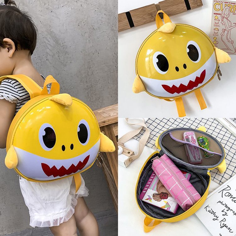 Ba Lô Hình Cá Mập Hoạt Hình Dễ Thương Chống Nước Cho Bé Trai Và Gái
