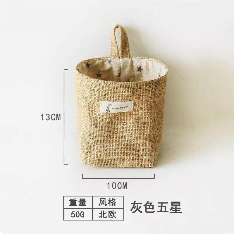 Factory in Stock Cotton and Linen Creative Hanging Storage Bag behind the Door Wall Hanging Desktop Sundries Jute Storag | BigBuy360 - bigbuy360.vn