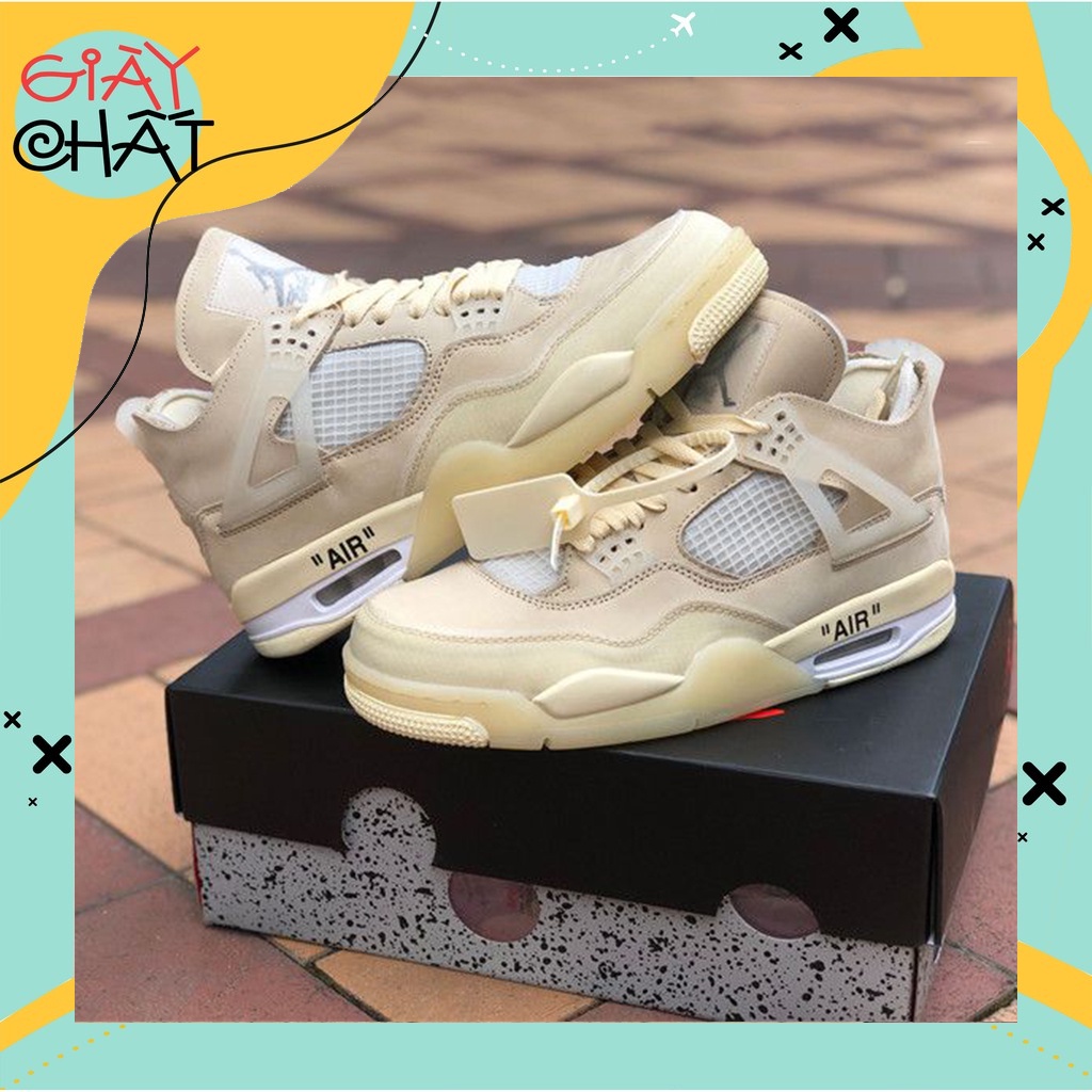 Giày Jordan 4 Nam Nữ, Giày Jordan JD4 Thể Thao Vàng Kem Hàng Đẹp Full Box Tằng Kèm Phụ Kiện