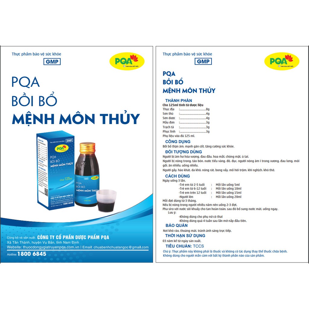 PQA Bồi Bổ Mệnh Môn Thủy Chai Siro 125ml | BigBuy360 - bigbuy360.vn