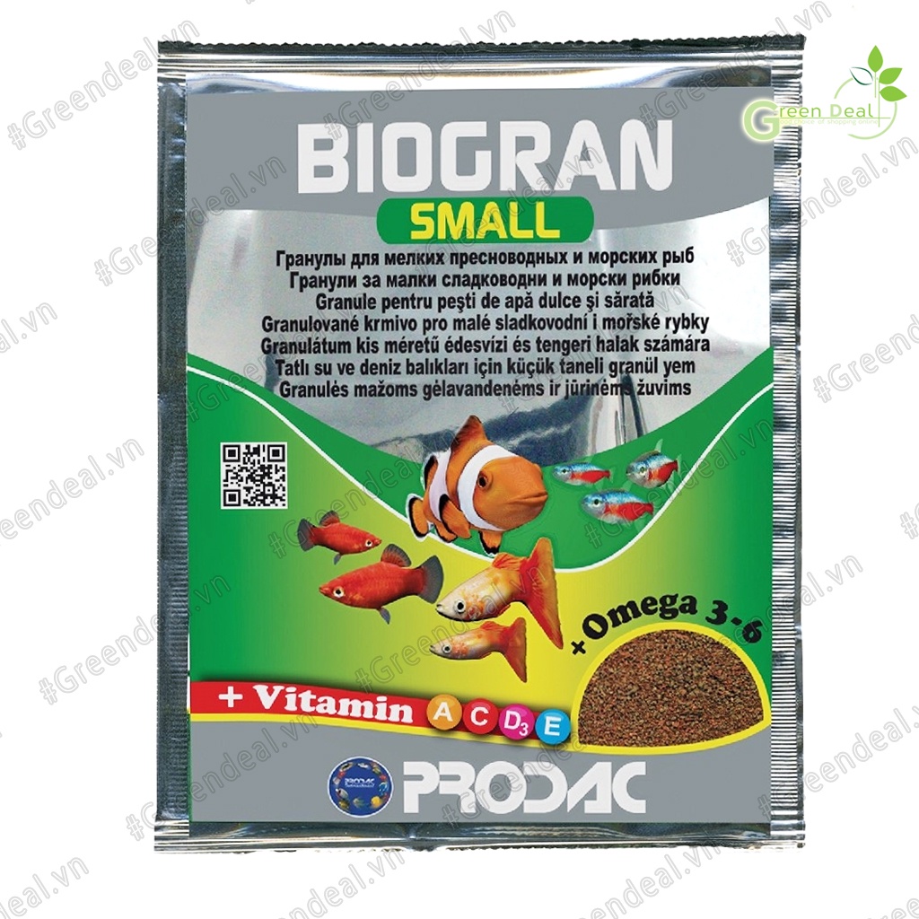 PRODAC - Biogran Small (Gói 15 Gram) | Thức ăn khô cho cá cảnh thủy sinh