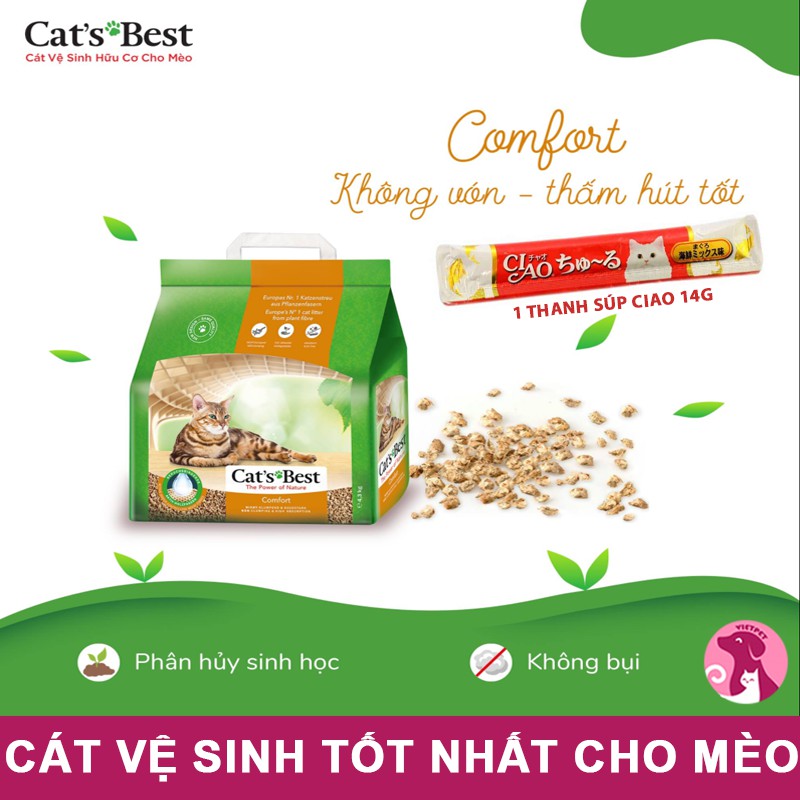 🧧[SALE LỚN] 🧧 [10L] Cát mèo hữu cơ Cat's Best Comfort (Đặc biệt tốt cho mèo con)