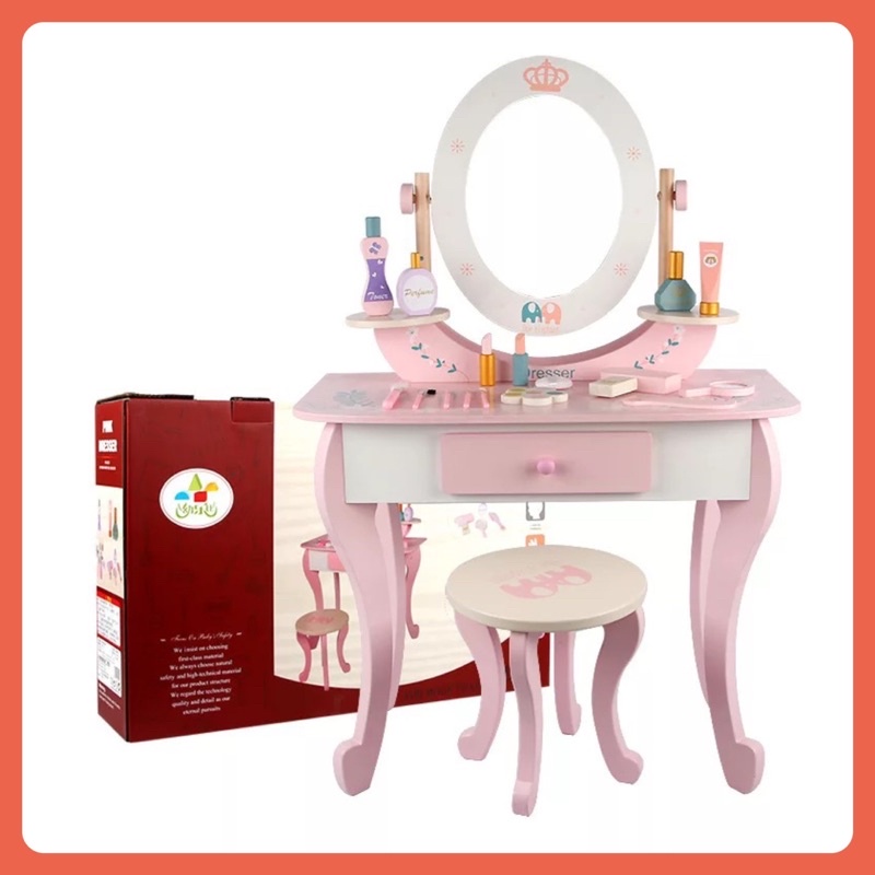 Bàn trang điểm bằng gỗ cao 90cm cho Bé