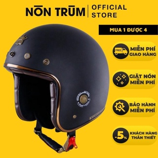 Nón bảo hiểm 3/4 ROYAL M20D luxury đen nhám