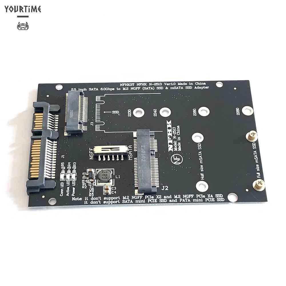 Thẻ Chuyển Đổi 2 Trong 1 M.2 NGFF MSATA SSD Sang SATA 7 15Pin 2.5 inch