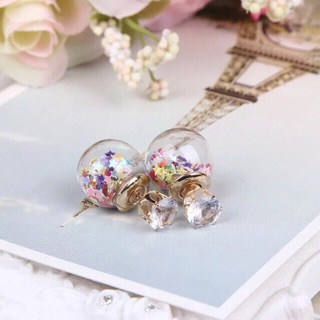 Bông tai tròn hạt màu Dior 20k