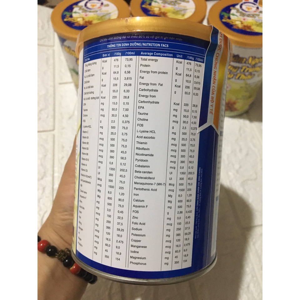 900G Sữa hồng sâm ngọc linh đông trùng hạ thảo chính hãng