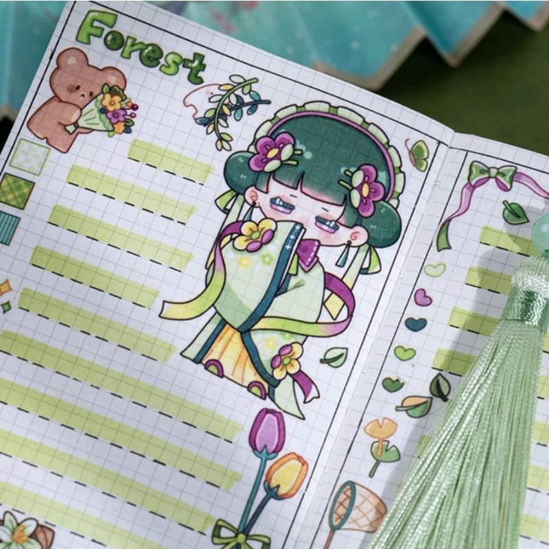 Washi tape 8x35cm, băng keo dán họa tiết Nhân Vật Hoạt Hình 6 kiểu trang trí sổ tay, DIY