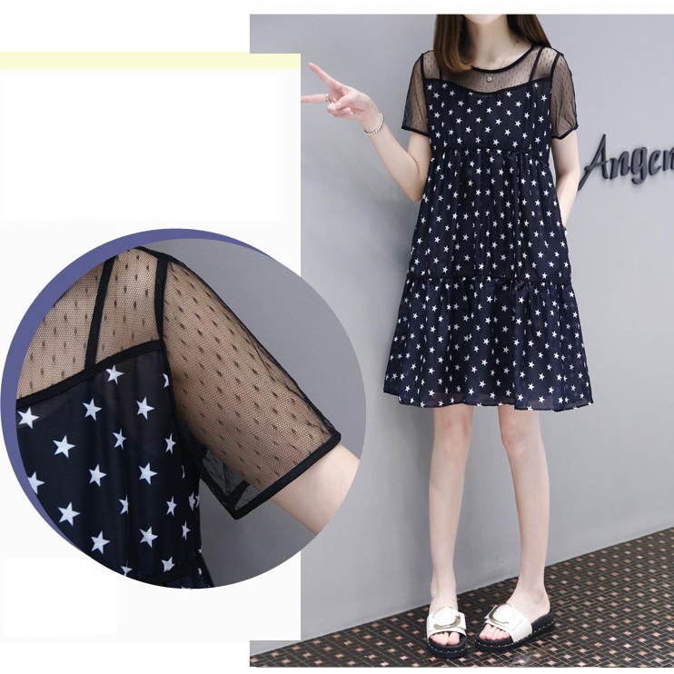 Đầm Bầu Váy Bầu Babydoll Nhiều Tầng Mùa Hè Phối Ren Xinh Xắn Đi Chơi Dự Tiệc Đi Biển HD2706 Honey Mommy