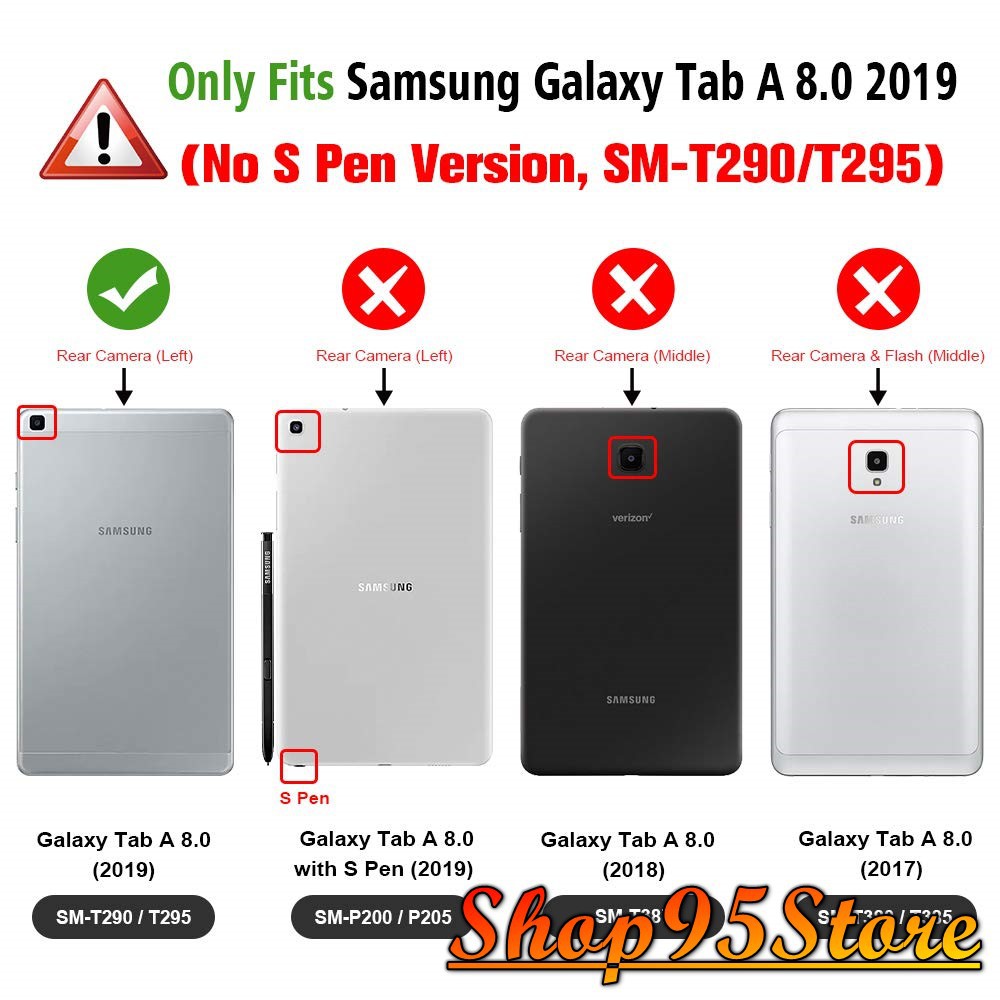 Bao da kiêm giá đỡ xoay 360 độ tiện lợi cho Samsung Galaxy Tab A 8.0 2019 T290/T295/T297