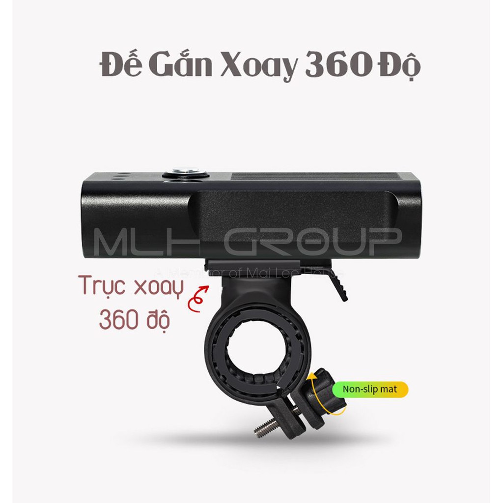 Bộ Đèn Pha Trước Xe Đạp Có Sạc USB Siêu Sáng Cao Cấp Chống Nước và Đèn Hậu Phía Sau Dành Cho Xe Đạp MLH