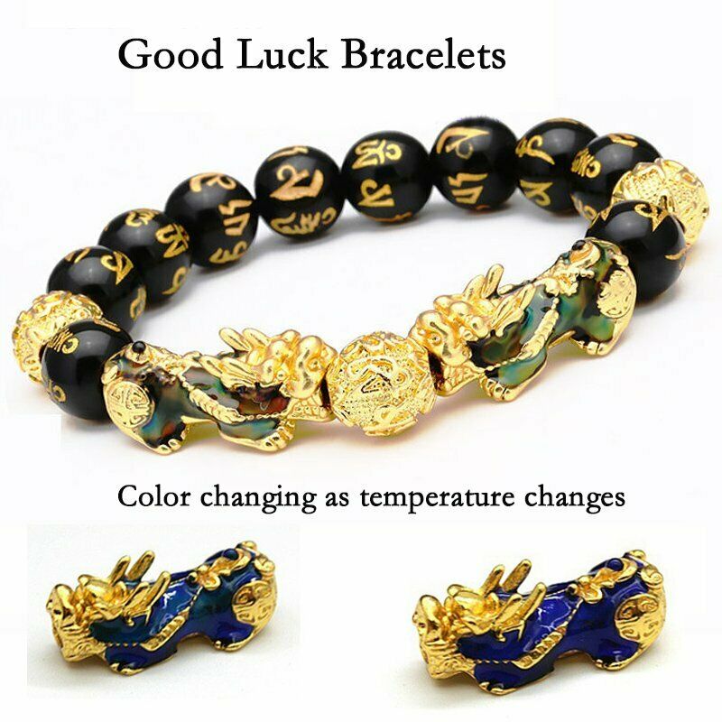 Vòng Tay Hạt Đá Obsidian Đen May Mắn Phong Thủy Unisex
