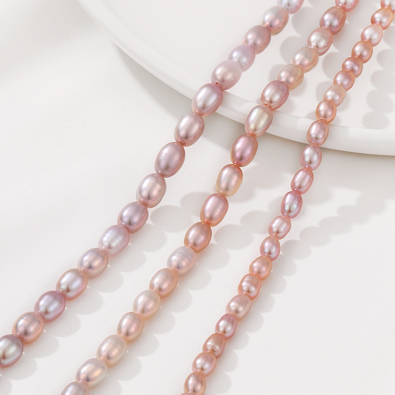 Bộ 5 Hạt Ngọc Trai Tự Nhiên Hình Cơm Nắm Dùng Làm Vòng Tay / Dây Chuyền diy